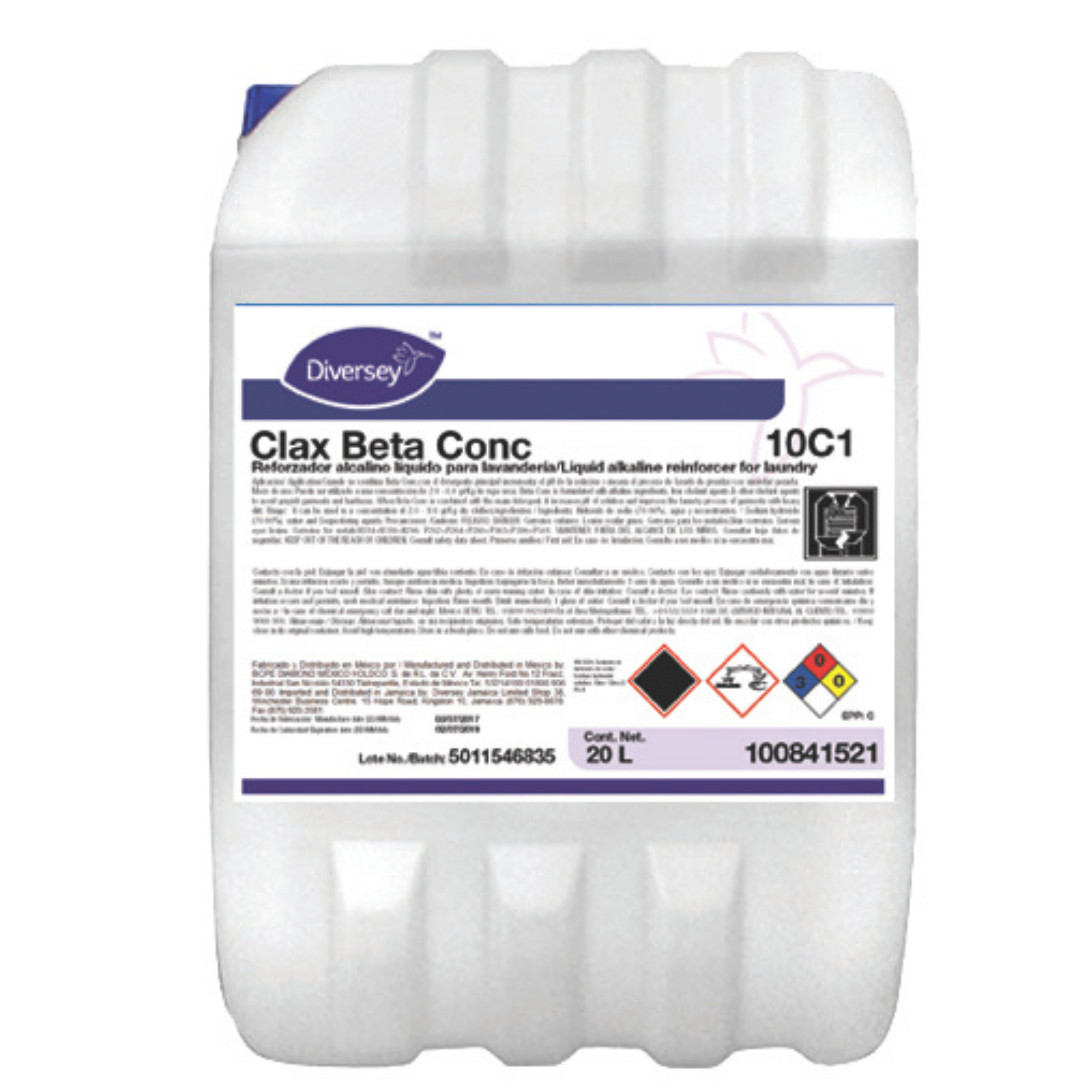 Detergente Lavandería Concentrado Clax Beta Diversey 10C1 20L