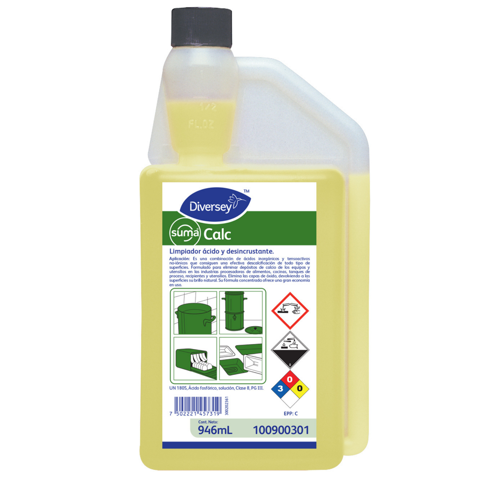 Limpiador Ácido Desincrustante Suma Calc Diversey 100900301 - 0.946L
