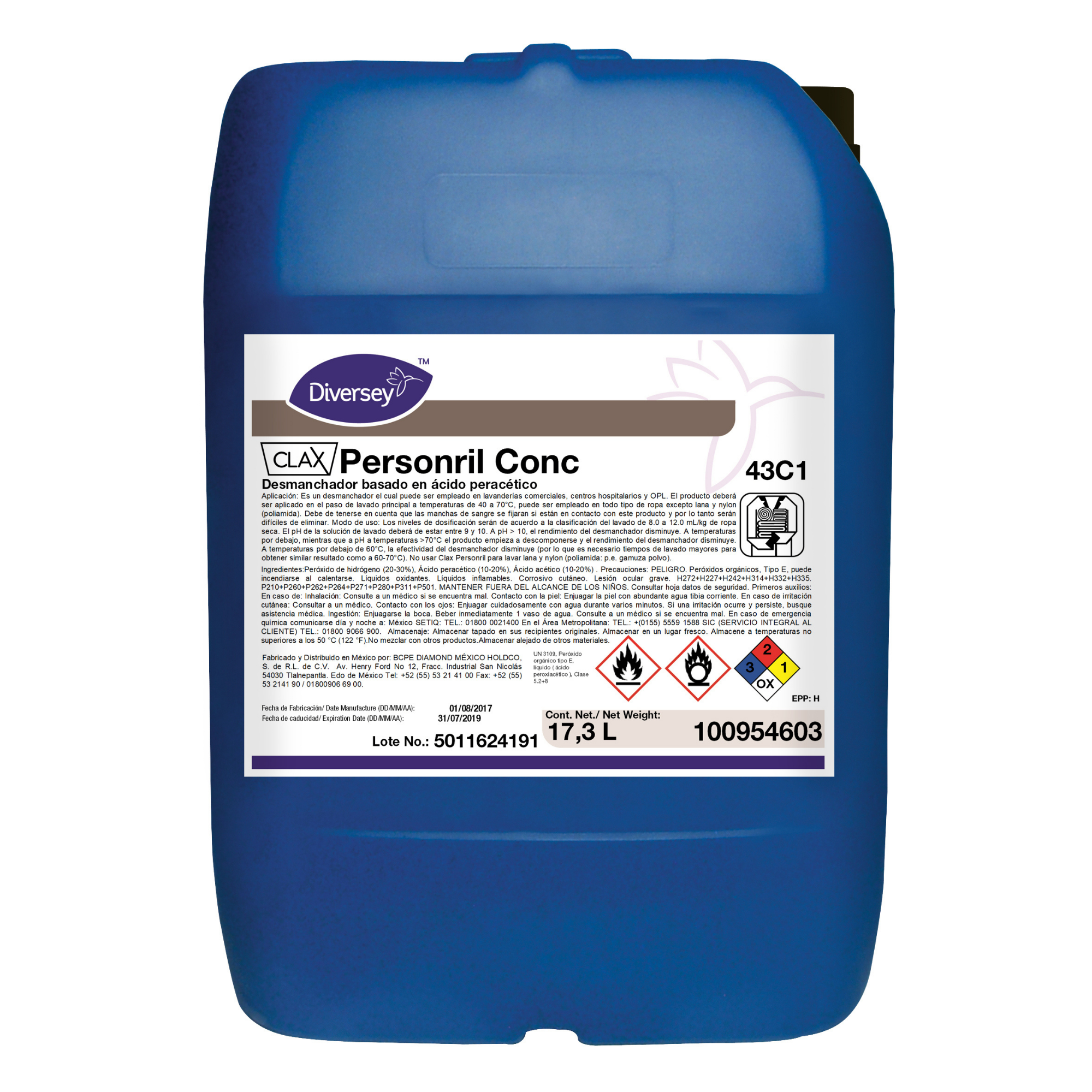 Detergente Líquido para Ropa Concentrado Clax 43C1 Diversey 100954603