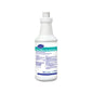 Botella de 32oz del limpiador desinfectante para inodoros Crew Clinging TBC, con su característico cuello angulado.