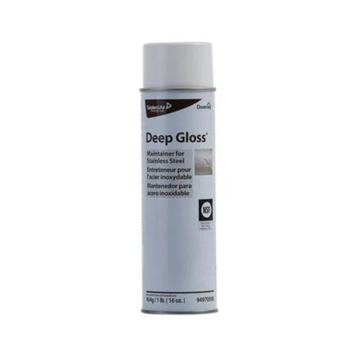 Lata de aerosol del abrillantador para acero inoxidable Deep Gloss de Diversey.