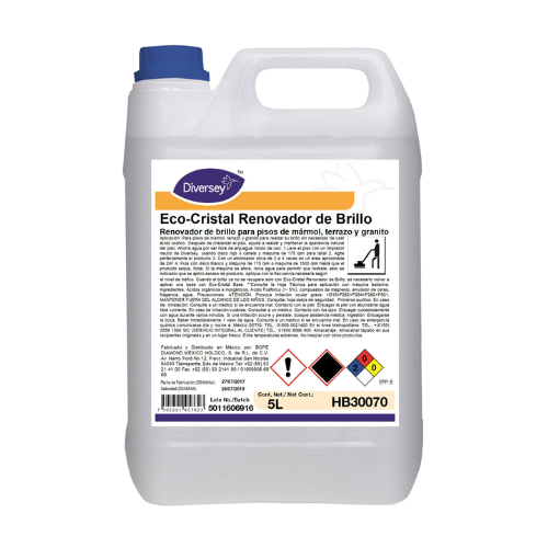 Renovador de brillo Diversey Eco-Cristal para pisos de mármol, terrazo y granito.