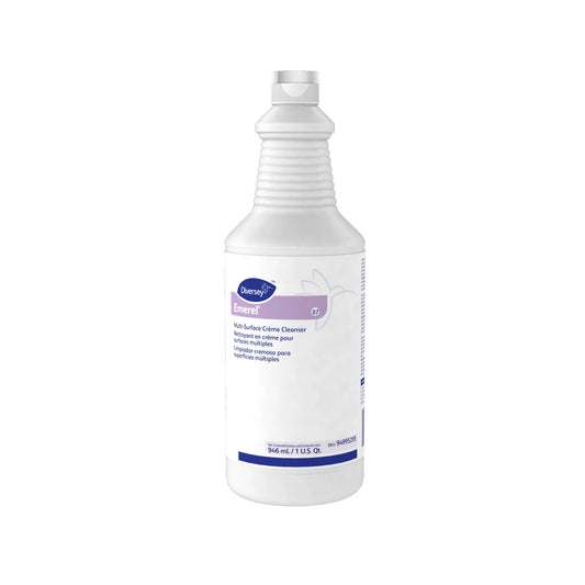 Botella de 946ml de la crema limpiadora y pulidora desincrustante Emerel de Diversey.