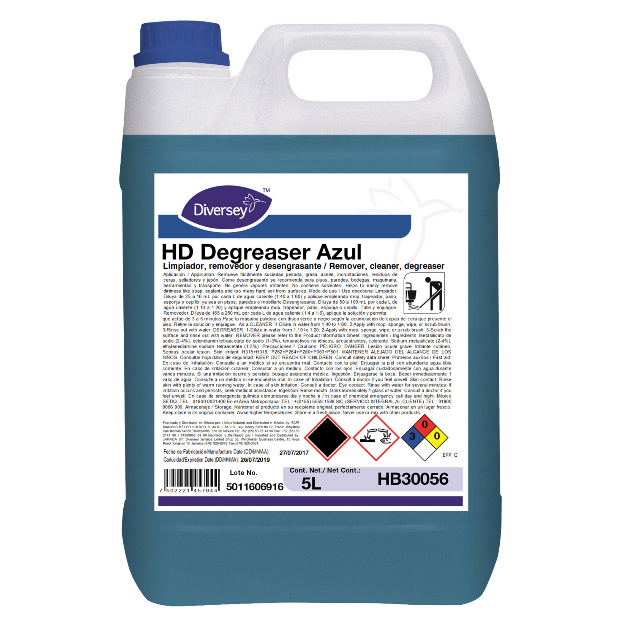 Desengrasante HD Azul Diversey 4x5 L