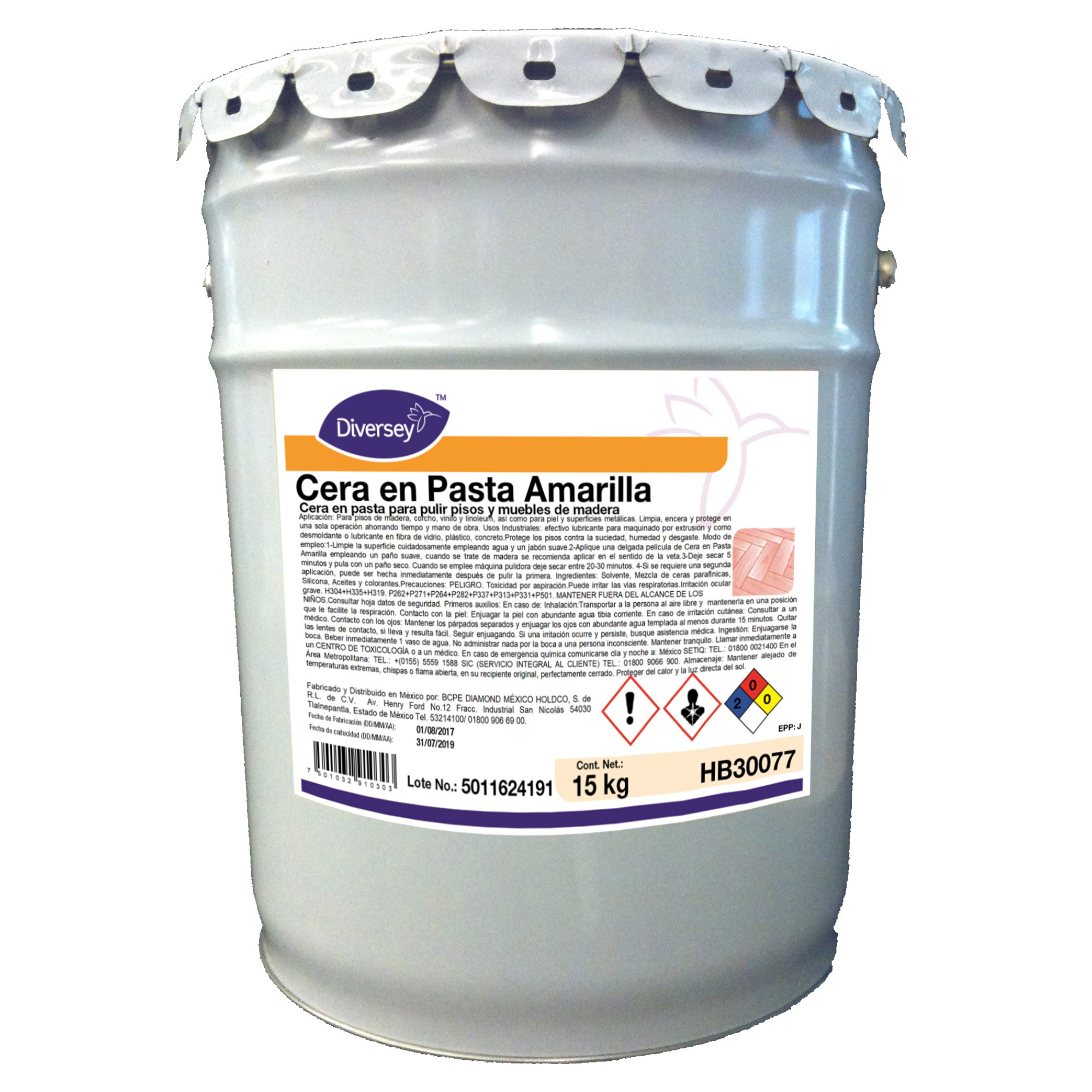 Cera Pasta Amarilla para Pisos Diversey 15kg HB30077