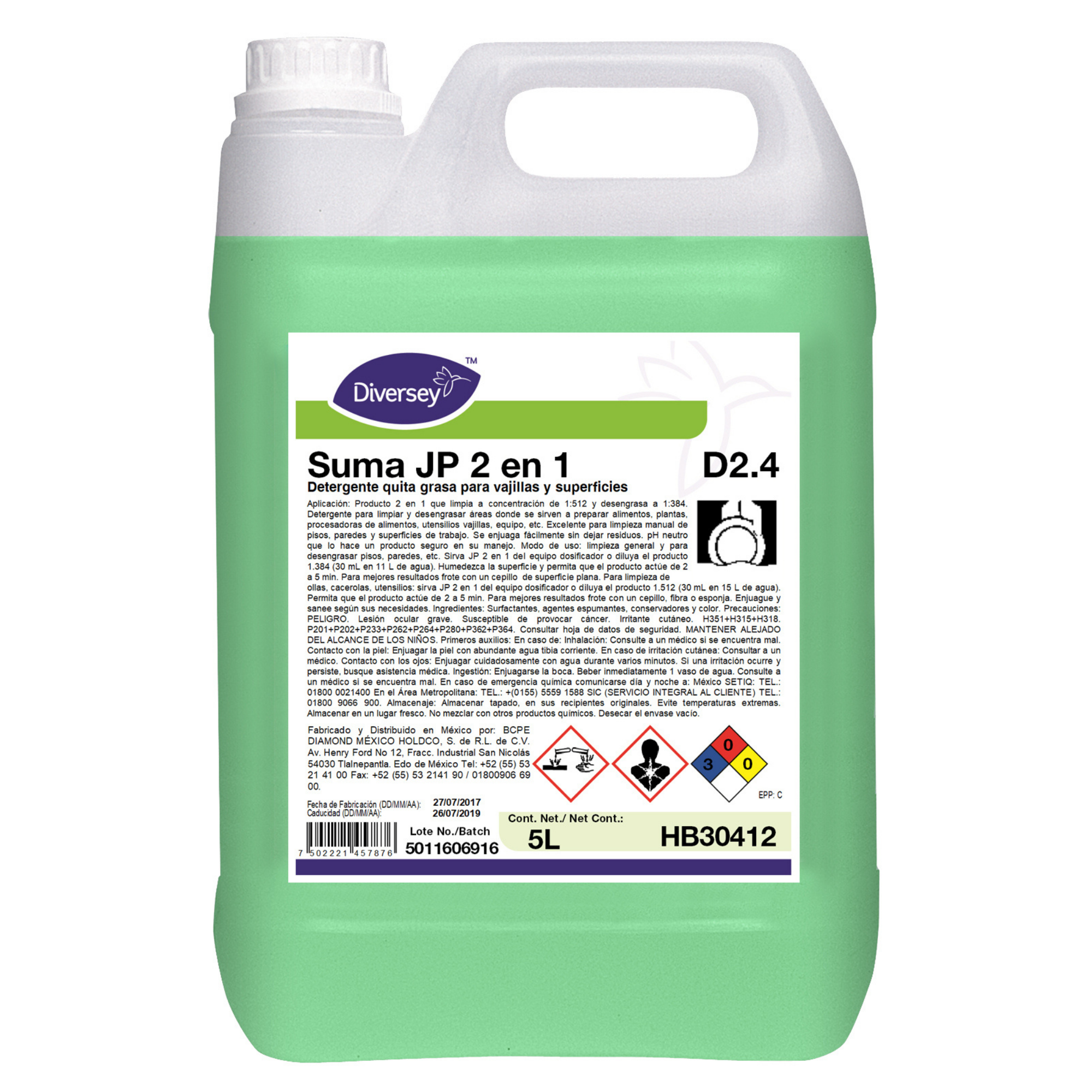 Limpiador Desengrasante 2 en 1 Diversey HB30412 — 4x5L