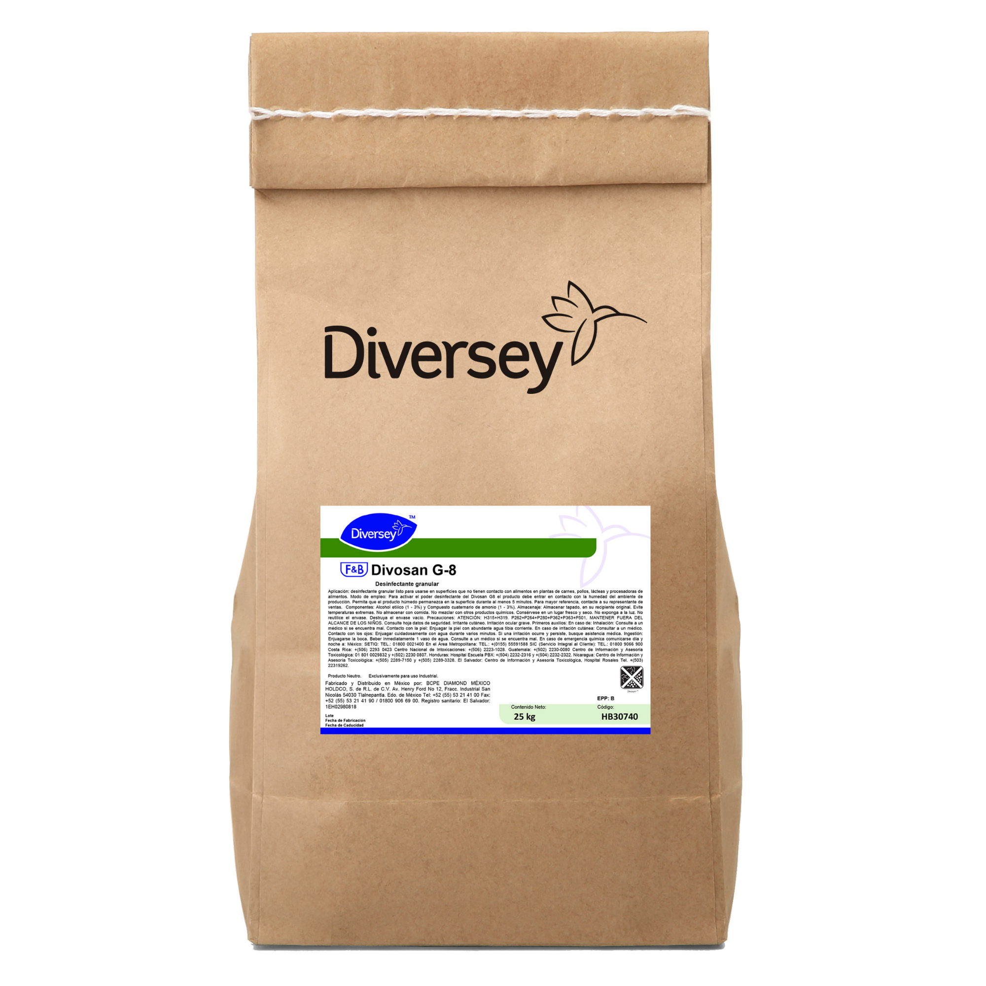 Detergente Alcalino Desengrasante Diversey DIVOSAN G-8 25kg