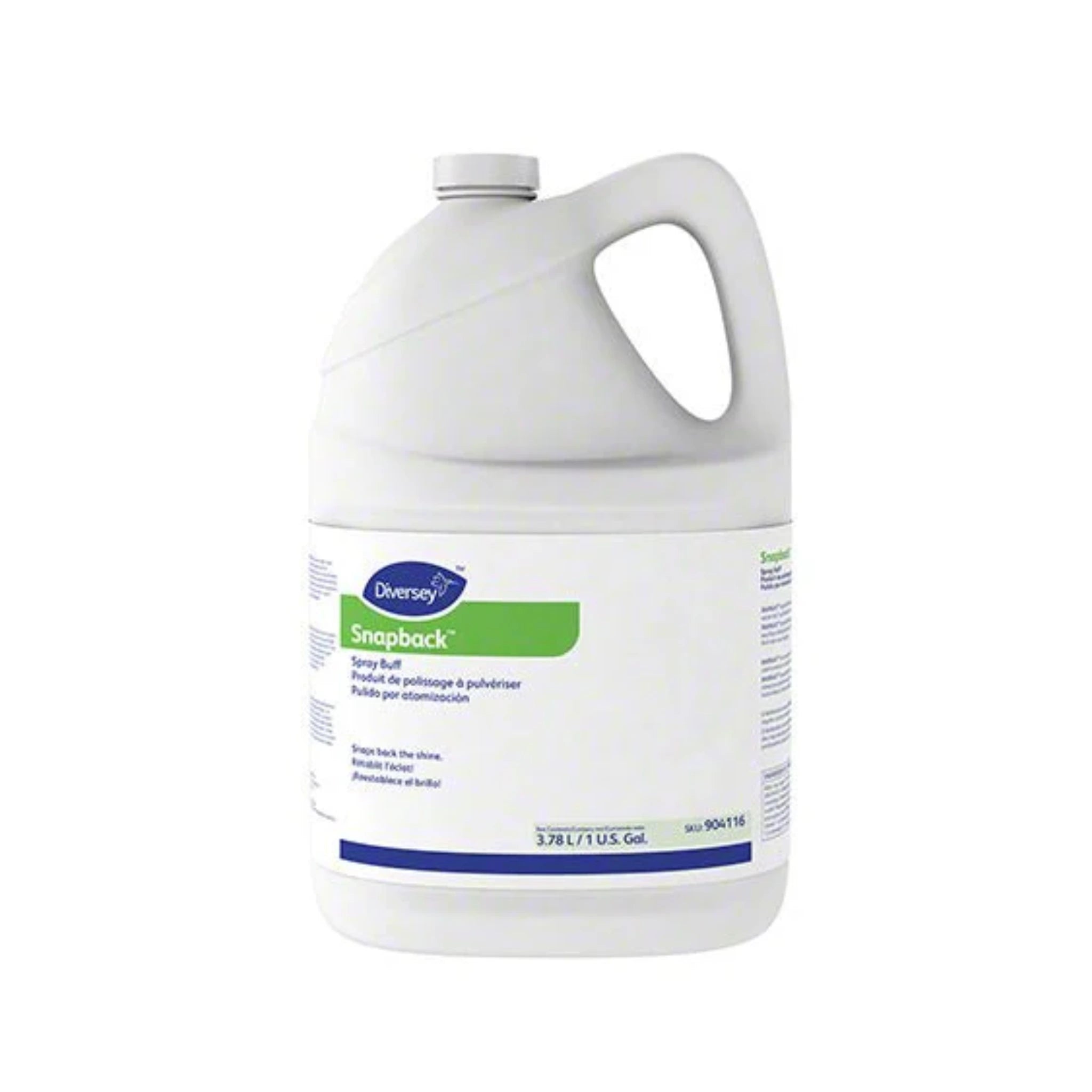 Botella de 3.78L del renovador de brillo para pisos en spray Snapback Spray Buff de Diversey.