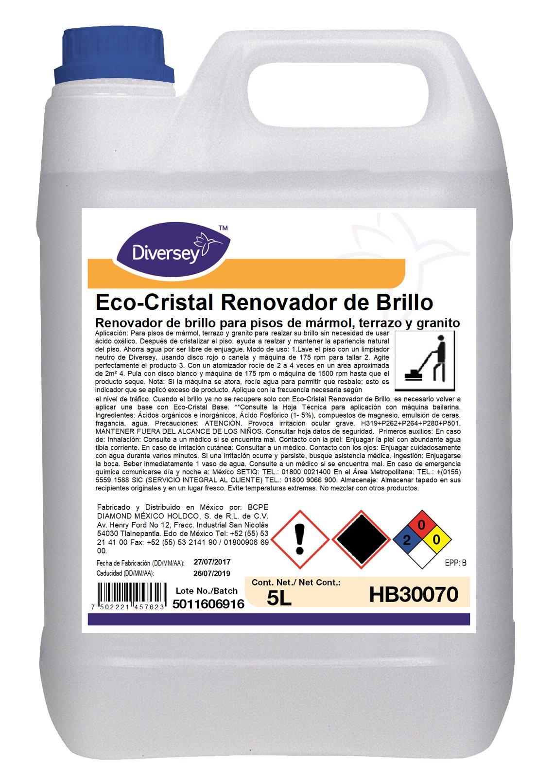 Diversey® Cuidado de Pisos Eco-Cristal Renovador (HB30070 - HB30097)