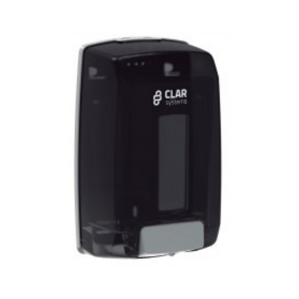 Dispensador manual de jabón a granel modelo Inova Humo de Diversey, con un diseño elegante y depósito transparente de color humo.