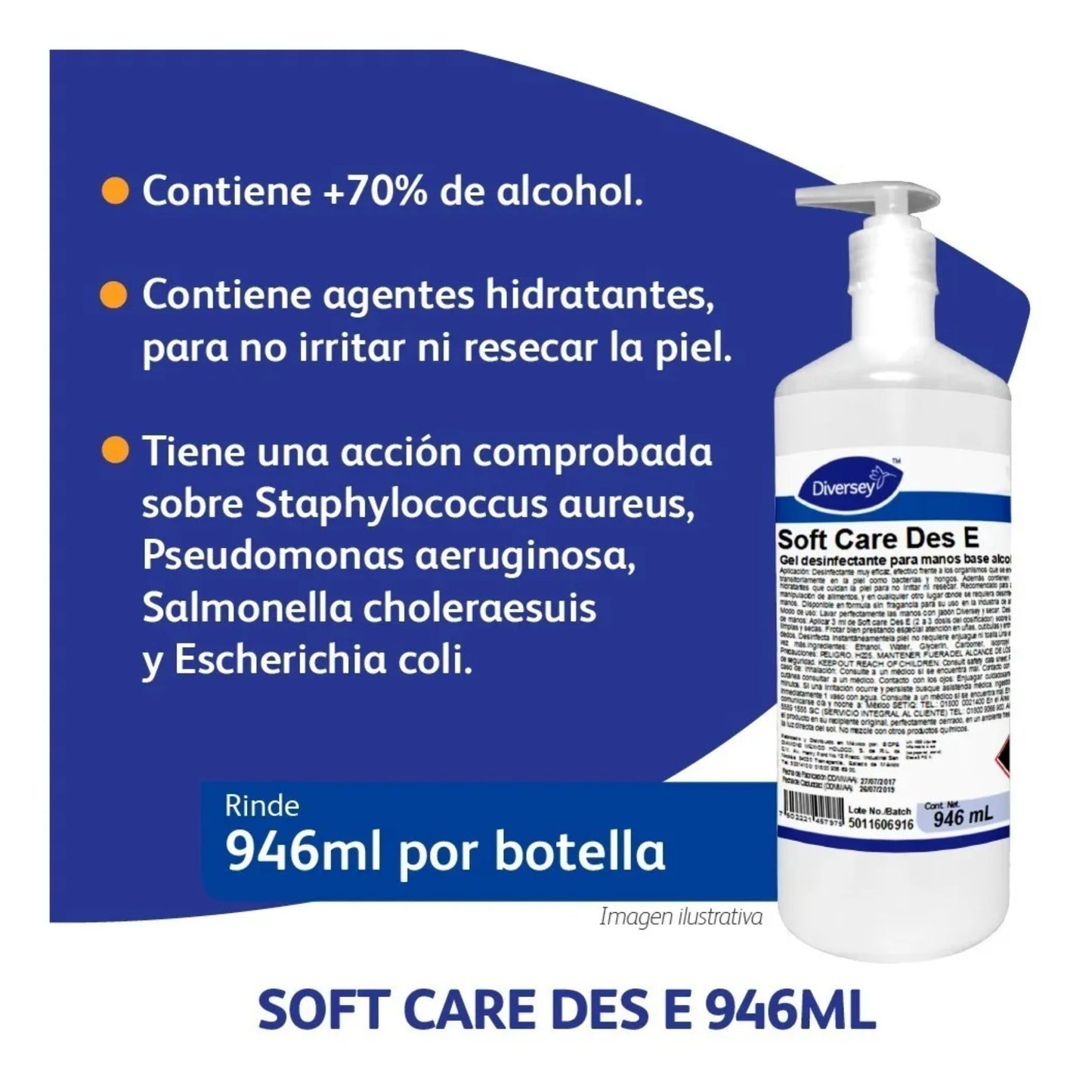 Soft Care Des E Gel Desinfectante - eShop Oficial Diversey México101101305